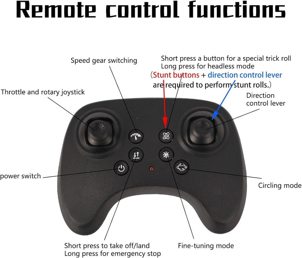 AVIRON RC Fighter Drone Toy for Kids – 4 Propeller Remote Control Airplane with LED Lights | USB Rechargeable Flying Toy with Controller | Indoor & Outdoor Fun Gift
